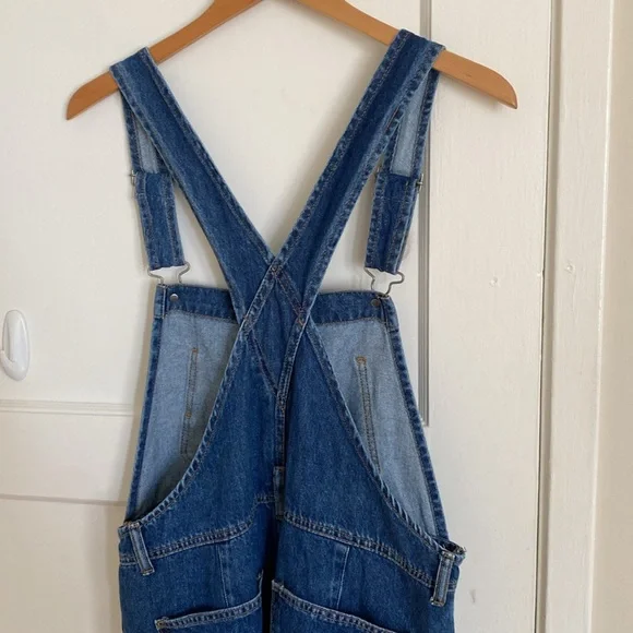 NWOT Free People Ziggy Medium Blue Denim Overalls - Picture 6 of 11